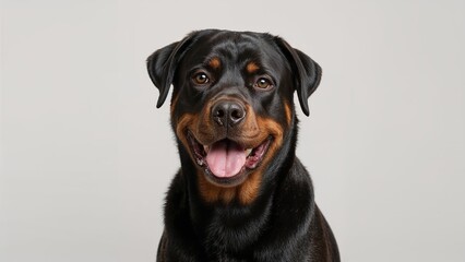 Fototapeta premium Pedigree Rottweiler female, aged eleven years