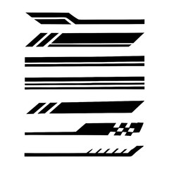 Racing Stripe Decal Set – Bold Vehicle Line Graphics in Minimal Speed Style – Automotive Sticker Elements for Custom Design