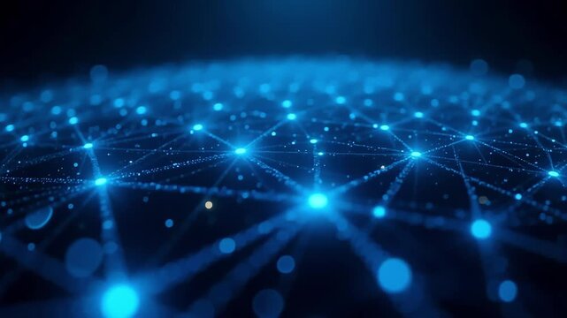 Blue network connection technology background abstract digital data communication 100 character