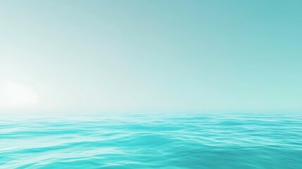 Obraz premium Serene turquoise ocean with gentle waves and bright sky, a calming seascape for backgrounds
