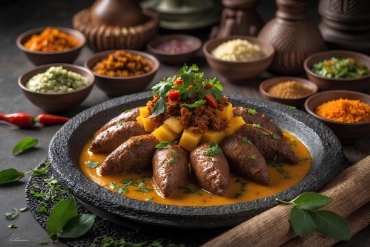 Lahma Bel Sabanekh - Egyptian Food: Savor the Rich Flavors of Lahma Bel Sabanekh, a Traditional Egyptian Dish Combining Tender Meat and Savory Spinach in a Delicious, Spiced Tomato Sauce.