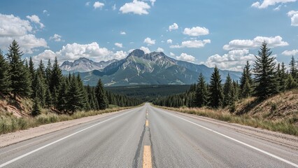 Fototapeta premium Deserted marble trail surrounded by mountains
