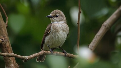 Obraz premium Female shrike thriving in humid subtropical and tropical forests