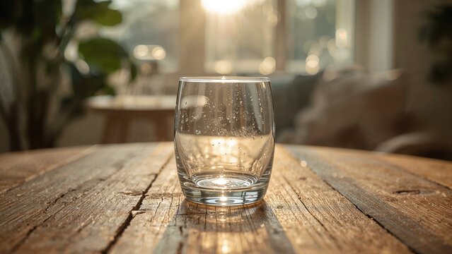 Sun rays passing through an empty glass for wine - Powered by Adobe