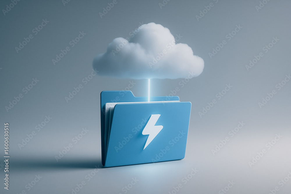 Poster cloud data synchronization: a visual representation of seamless cloud data synchronization, where di
