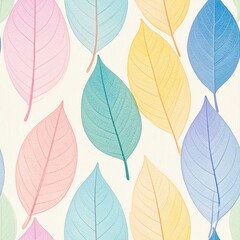 pastel leaves - a beautiful pattern for fabrics, various types of prints 9
