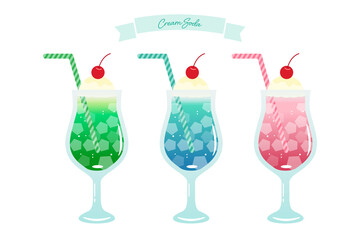Cream Soda Clipart Set – 3 Color Variations (Transparent PNG)