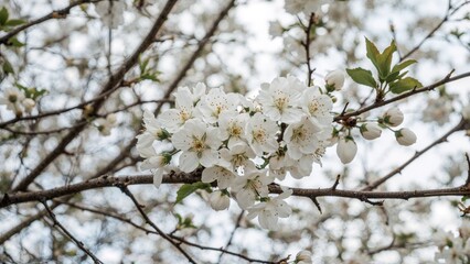 Scenic plum blossom background