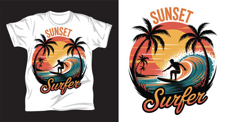 Surfing graphic T shirt design print