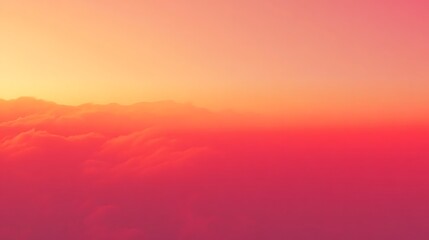 Aerial view of clouds at sunset with vibrant color gradients and soft light, dreamy sky