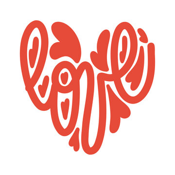 Valentine Heart Love Postcard Background. Minimalist Icon in red
