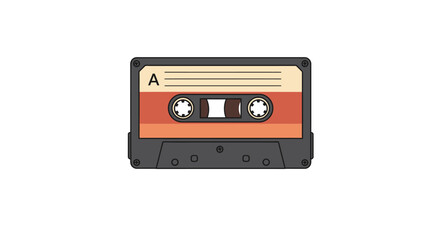 Fototapeta premium Retro Cassette Tape Illustration with Orange and Beige Color Scheme