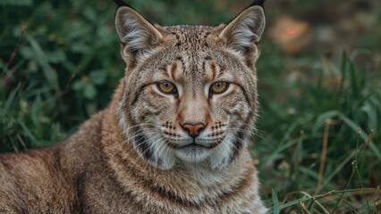 Fototapeta premium Face shot of a lynx animal