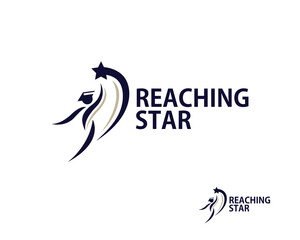 Obraz premium reaching star logo creative design concept education innovation