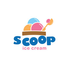 Ice cream logo graphic design for any business, especially for ice cream shops, stores, cafes, etc.