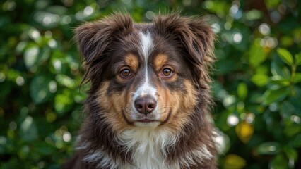 Elegant Bohemian Shepherd enjoying the garden setting