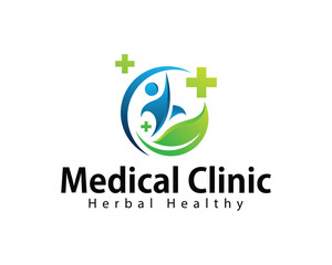 medical health logo creative herbal leave clinic massage yoga
