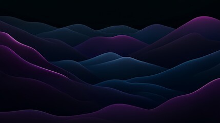Fototapeta premium Abstract dark waves background with purple and blue gradient, minimalist and modern design