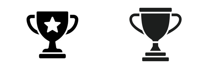 Trophy icons representing achievement and success with simple design suitable for various applications