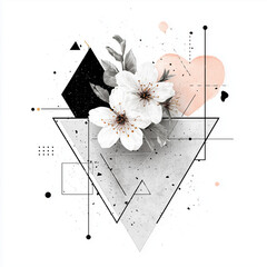 Floral and geometric heart design