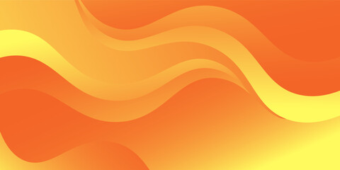 Abstract wave orange color background. Dynamic shapes composition.Vector illustration