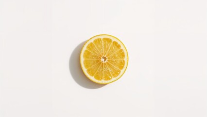 Isolated lemon fruit on a simple white canvas
