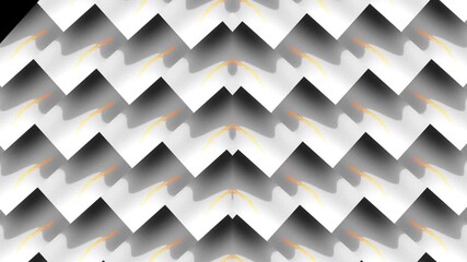 Dynamic Geometric Chevron Pattern with Pulsing Orange Lines An Abstract Black and White Motion Background, Geometric Abstract Diagonal Black & White Pattern with Orange,Minimalist Texture: Monochrome - Powered by Adobe
