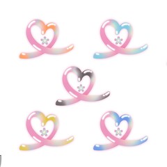 Colorful Interconnected Hearts with Flowers - Love and Unity Symbol