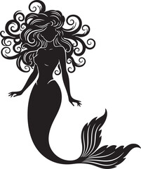 Stylish silhouette vector illustration of a woman 