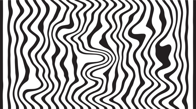 Black and white wavy vertical stripes pattern abstract