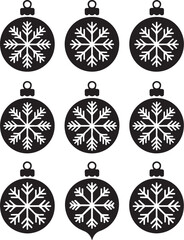 Fototapeta premium Snowflake Christmas Ornament Clipart Pack