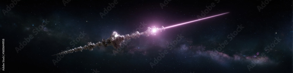Wall mural futuristic deep space communication with laser array in cosmic setting