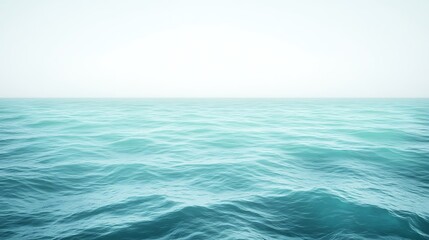 Fototapeta premium Serene turquoise ocean waves background with gentle ripples and horizon view, perfect for travel ads