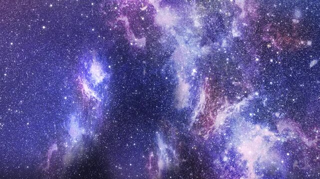 Amazing space animation in which you fly over bright nebulae, sparkling stars and distant galaxies. Travel through the Milky Way in a colorful, star-filled cosmic landscape. 4k footage