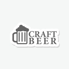 Craft beer logo icon sticker isolated on gray background