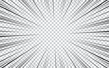 Comic book and manga speed line background. Superhero action, explosion background.
