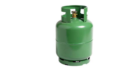 3kg Green Gas Cylinder for Cooking, Isolated on White