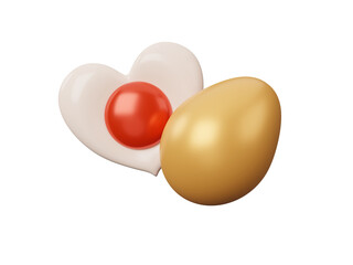 Concept of world Easter celebration or international egg day. World egg day. Food day icon isolated on transparent background. Design for poster, banner, advertising, greeting card. 3d rendering