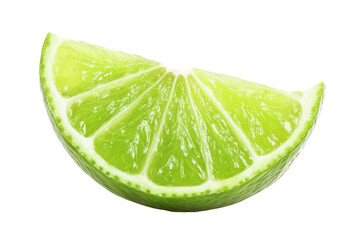 Lime Wedge: A fresh, juicy wedge of lime, showcasing vibrant green hues and natural texture, perfect for culinary or beverage applications.