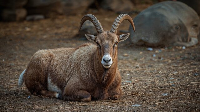 A calm pause for Markor within the zoo