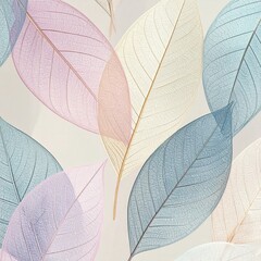 pastel leaves - a beautiful pattern for fabrics, various types of prints 15
