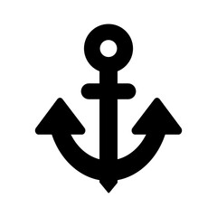 Obraz premium anchor silhouette flat vector icon 