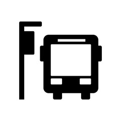 Fototapeta premium bus stop sign flat vector icon 