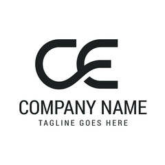 Creative Letter CE or EC Modern Minimalist Vector Logo Design Templates for Brand