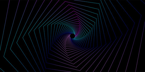 Naklejka premium Colorful glowing fibers waving against a black background. vector illustration