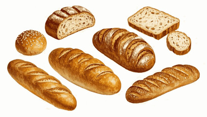 Bread Wash bread isolated watercolor vector illustration svg