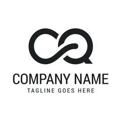 Creative Letter CQ or QC Modern Minimalist Vector Logo Design Templates for Brand