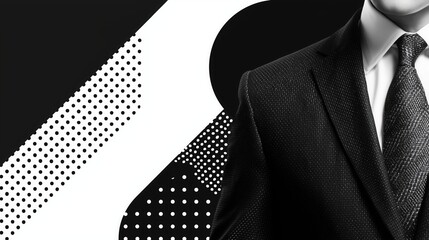 professional elite in suit with geometric abstract background