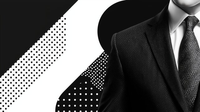 professional elite in suit with geometric abstract background