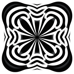 Intricate black and white geometric design creating a mesmerizing visual effect